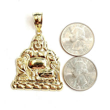 Load image into Gallery viewer, New 10k yellow gold buddha Buda Buddah pendant charm fine religious jewelry 8.9g
