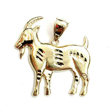 Load image into Gallery viewer, New 10k yellow Gold Goat Pendant charm diamond cut animal fine gift jewelry 4.5g
