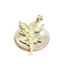 Load image into Gallery viewer, New 10k yellow Gold full body angel Pendant charm fine gift jewelry love 1.5g
