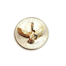 Load image into Gallery viewer, 14k yellow gold tiny owl full body pendant charm fine jewelry diamond cut 0.9g
