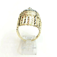 Load image into Gallery viewer, 10k yellow gold native american Indian chief head men&#39;s Ring diamond cut Size 10
