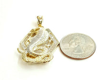 Load image into Gallery viewer, New 14k two tone Gold cobra snake Pendant charm fine jewelry 3D red eye 9.3g
