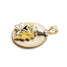Load image into Gallery viewer, New 10k two tone gold clown face theater pendant fine gift jewelry unisex 2.9g
