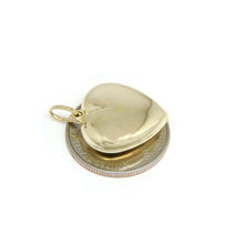Load image into Gallery viewer, New 14k yellow Gold shiny 3D Heart pendant charm fine gift jewelry for women 3g
