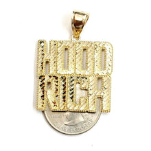 Load image into Gallery viewer, New 10k yellow Gold Hood Rich word Pendant charm diamond cut fine jewelry 7.2g
