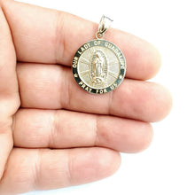 Load image into Gallery viewer, 10k gold round virgin Mary Guadalupe pendant charm gift fine jewelry 0.86" 2.6g
