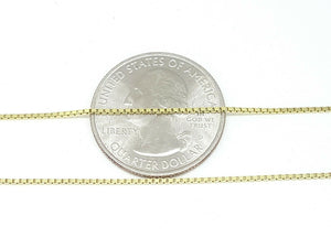 New 14K Yellow Gold 0.95mm Square Box Chain Necklace fine gift jewelry 2.3g 16"