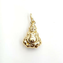 Load image into Gallery viewer, New 14k yellow gold 3D hollow buddha buda buddah pendant charm fine jewelry 1.6g

