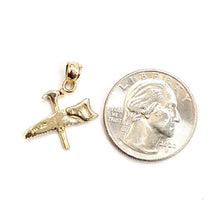 Load image into Gallery viewer, 14k Yellow Gold 3D saw and Hammer Pendant construction tool fine jewelry 1.4g
