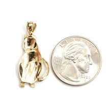Load image into Gallery viewer, New 14k solid yellow Gold cat full body Pendant charm fine jewelry gift pet 2.3g
