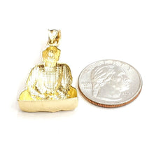 Load image into Gallery viewer, New 10k yellow gold buddha Buda Buddah pendant charm fine religious jewelry 4.6g
