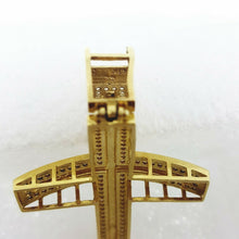 Load image into Gallery viewer, 10k two tone gold cross pendant cubic zirconia gift fine religious jewelry 8.6g
