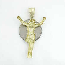 Load image into Gallery viewer, 10k two tone gold Jesus full body religious gift pendant charm fine jewelry 3.3g
