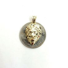 Load image into Gallery viewer, New 10k yellow Gold lion head face Leo zodiac Pendant charm fine jewelry 1.9g
