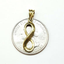 Load image into Gallery viewer, New 10k solid yellow Gold infinity Pendant love forever fine gift jewelry 1.5g
