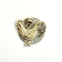 Load image into Gallery viewer, 14k yellow Gold rooster chicken bird Pendant charm diamond cut fine jewelry 2.9g
