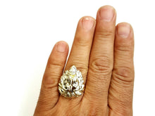 Load image into Gallery viewer, 10k yellow gold lion head zodiac Leo men&#39;s Ring diamond cut fine jewelry Size 9
