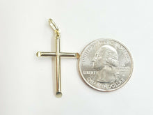 Load image into Gallery viewer, New 10k yellow gold hollow plain cross pendant charm fine jewelry religious 1.2g
