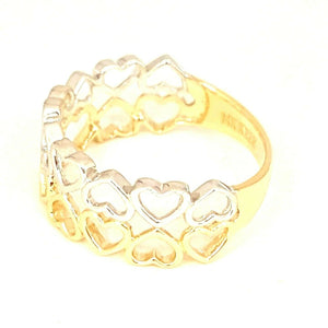 New 14k Gold woman's heart band ring two tone fine gift jewelry for women size 7