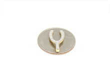 Load image into Gallery viewer, New 14k yellow Gold 0.15ct Diamonds wishbone pendant fine gift jewelry for her
