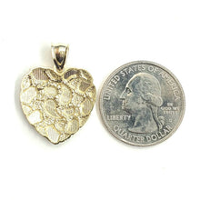 Load image into Gallery viewer, New 10k yellow gold nugget heart pendant charm fine gift  for women jewelry 2.6g
