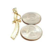 Load image into Gallery viewer, New 14k yellow Gold solid sword Machete Pendant charm gift fine jewelry 3.2g
