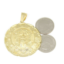 Load image into Gallery viewer, 10k yellow gold hollow two sided Jesus &amp; virgin Guadalupe pendant 1.79" 17.2g
