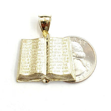 Load image into Gallery viewer, 10k yellow gold lord's prayer book our father bible verse pendant jewelry 5.3g
