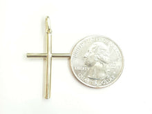 Load image into Gallery viewer, New 10k yellow gold hollow plain cross pendant charm fine jewelry religious 1.2g
