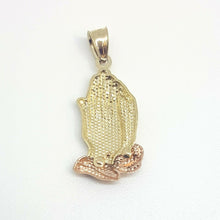 Load image into Gallery viewer, New 14k 2 tone gold praying hands pendant charm religious gift fine jewelry 1.9g
