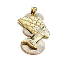 Load image into Gallery viewer, 10k solid yellow Gold Egyptian queen Nefertiti head Pendant fine jewelry 7.1g
