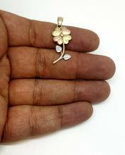 Load image into Gallery viewer, 14k 3 color Gold flower Pendant charm fine jewelry gift for her diamond cut 1.6g
