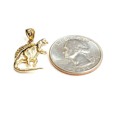 Load image into Gallery viewer, 14k yellow Gold Dinosaur Full body animal Jurassic Pendant charm jewelry 1.8g
