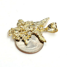 Load image into Gallery viewer, New 10k yellow gold saint Michael pendant charm fine religious gift jewelry 5.4g
