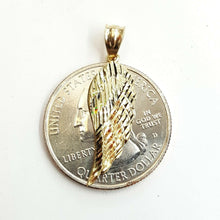 Load image into Gallery viewer, 14k Yellow Gold Single Angel Wing Pendant Diamond Cut Unisex fine jewelry 1.2g

