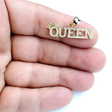 Load image into Gallery viewer, New 10k yellow Gold Queen Crown Tiara Pendant charm gift fine jewelry 1.6g
