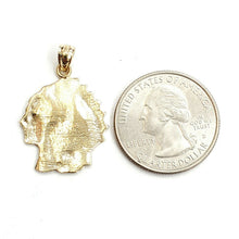 Load image into Gallery viewer, New 14k solid yellow Gold Indian Chief face head Pendant fine jewelry 3.6g

