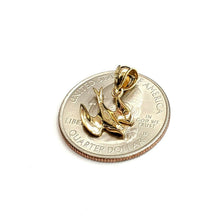 Load image into Gallery viewer, New 14k yellow Gold Tiny Dove bird Pendant charm love gift fine jewelry 1.1g
