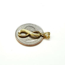 Load image into Gallery viewer, New 10k solid yellow Gold infinity Pendant love forever fine gift jewelry 1.5g

