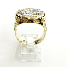 Load image into Gallery viewer, 10k two tone gold last supper religious men&#39;s Ring diamond cut jewelry Size 9.5
