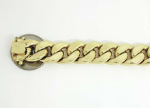 Load image into Gallery viewer, 10K yellow gold 14.75mm hollow Cuban Miami bracelet Fine gift jewelry 9&quot; 53.8g
