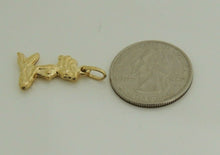 Load image into Gallery viewer, 14k yellow Gold hollow full body mermaid Pendant charm fine gift jewelry 1.4g
