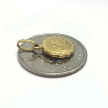 Load image into Gallery viewer, 14k yellow gold round hollow baptism bautizo pendant charm jewelry 0.47" 1.1g

