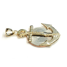 Load image into Gallery viewer, New 14k yellow Gold anchor Pendant polished charm gift fine jewelry 4.1g
