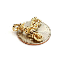 Load image into Gallery viewer, 14k yellow Gold 3D motorcycle Pendant charm sport bikers gift fine jewelry 3.5g
