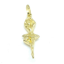 Load image into Gallery viewer, 14k yellow Gold 3D hollow ballerina dancer Pendant gift for her fine jewelry  1g

