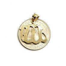 Load image into Gallery viewer, New 14K Yellow Gold Allah Islamic God Pendant Charm religious fine jewelry 2.4g
