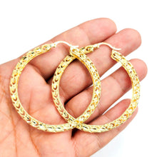 Load image into Gallery viewer, New 10K yellow Gold 2.25" 3.3mm Turkish hoop Earrings Round fine jewelry 8.1g
