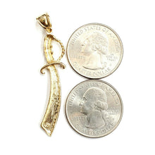 Load image into Gallery viewer, New 14k yellow Gold solid sword Machete Pendant charm gift fine jewelry 3.2g
