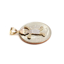 Load image into Gallery viewer, New 14k tri color gold baby boy kid Pendant charm fine gift jewelry unisex 1.2g
